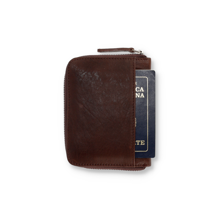 Porta Pasaportes XL - Cuero Chocolate