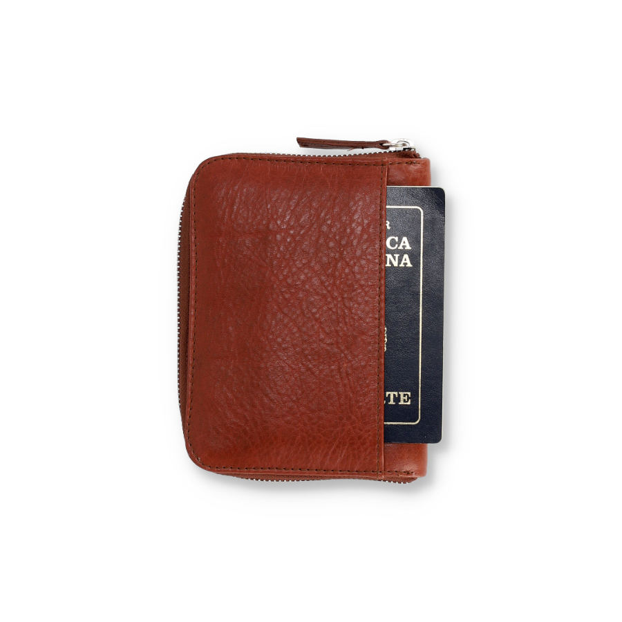 Porta Pasaportes XL - Cuero Cognac