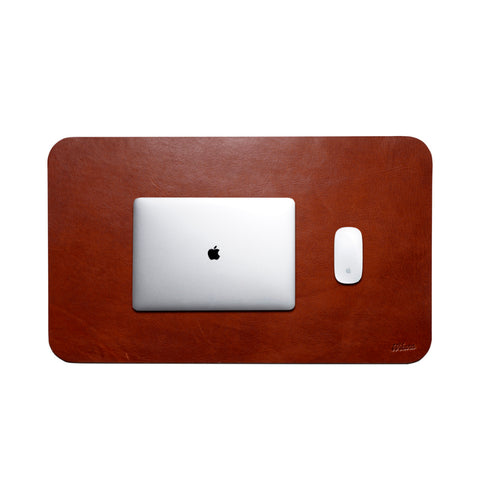 Desk Pad 58 x35 - Semi Rígido - Cuero Cognac