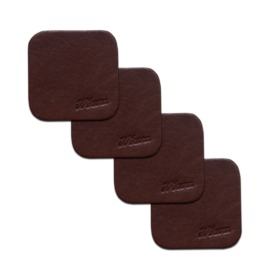 Juego de Posavasos - Semi Rígido - Cuero Chocolate x 4u.