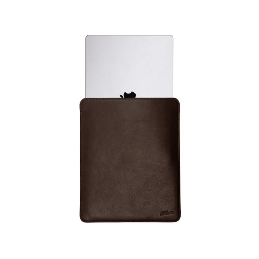 Funda de cuero para Laptop Notebook 13 14 Macbook - Wikuna Originals - Cuero Plena Flor - Cuero Chocolate - Folio - Apple