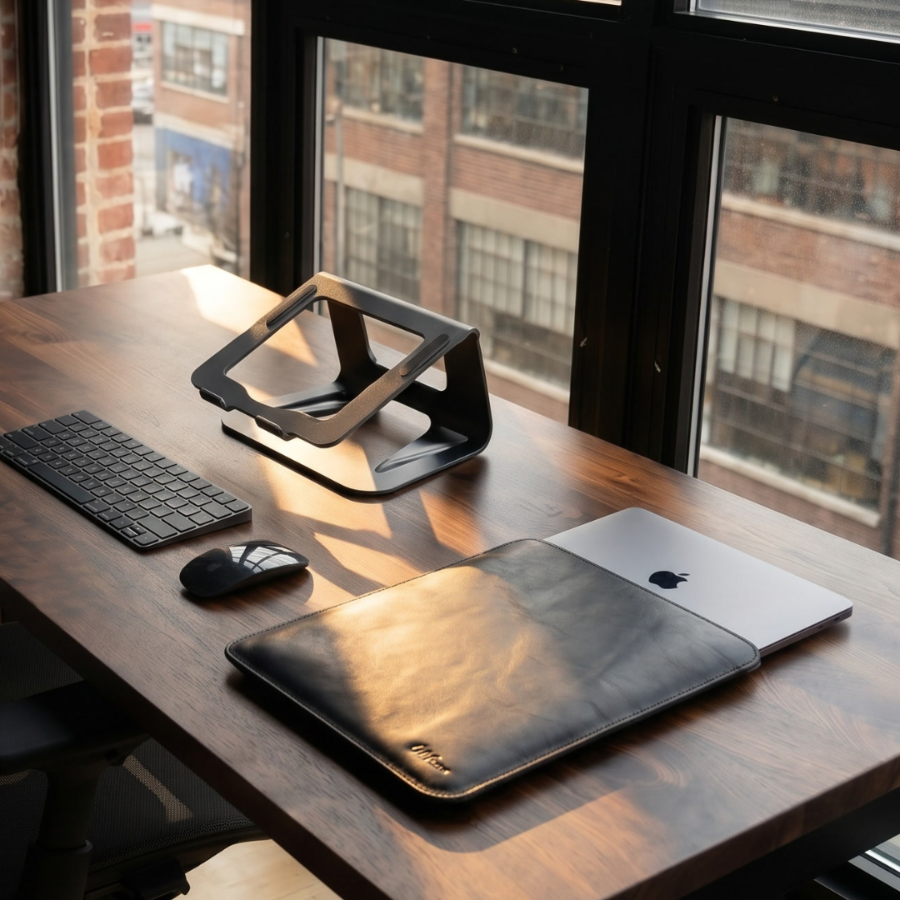 Funda de cuero para notebook laptop, ejecutivos, negocios