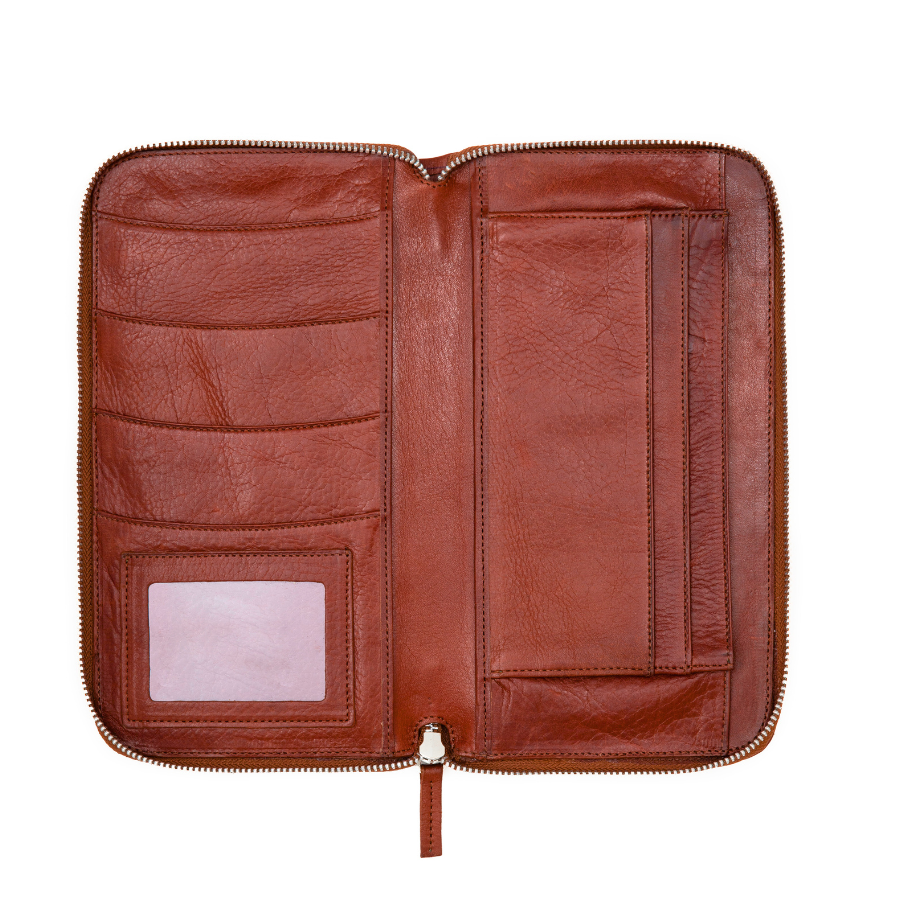 Organizador de cuero para viajes