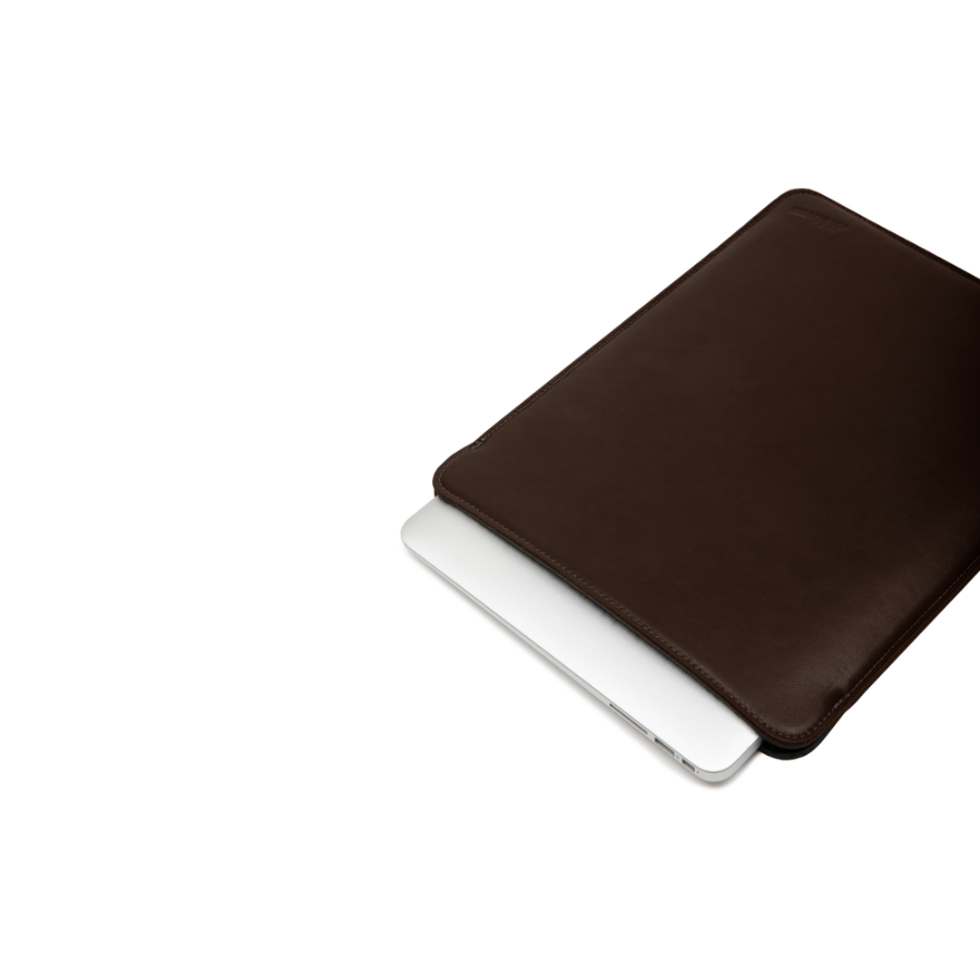 Funda de cuero para Laptop Notebook 13 14 Macbook - Wikuna Originals - Cuero Plena Flor - Cuero Chocolate - Folio - Apple 1
