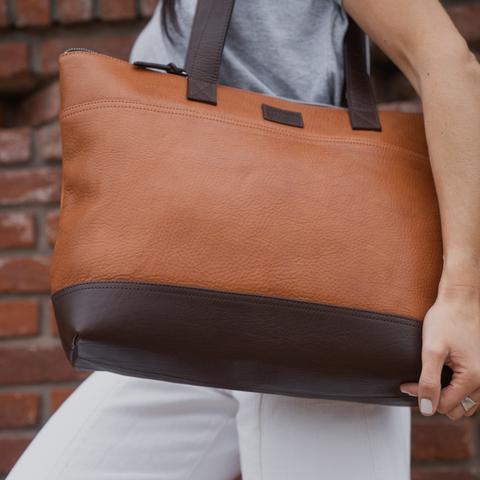 Cartera Grand Tote - Cuero Bourbon & Chocolate