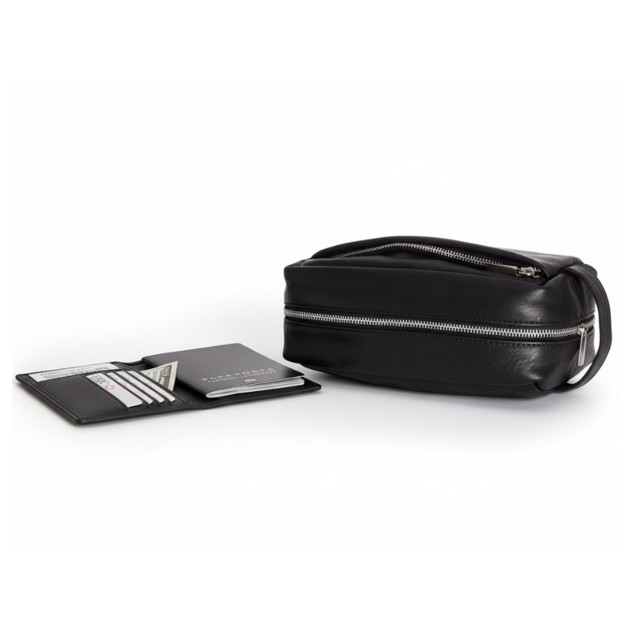 Kit de Viaje Basic  - Cuero Negro