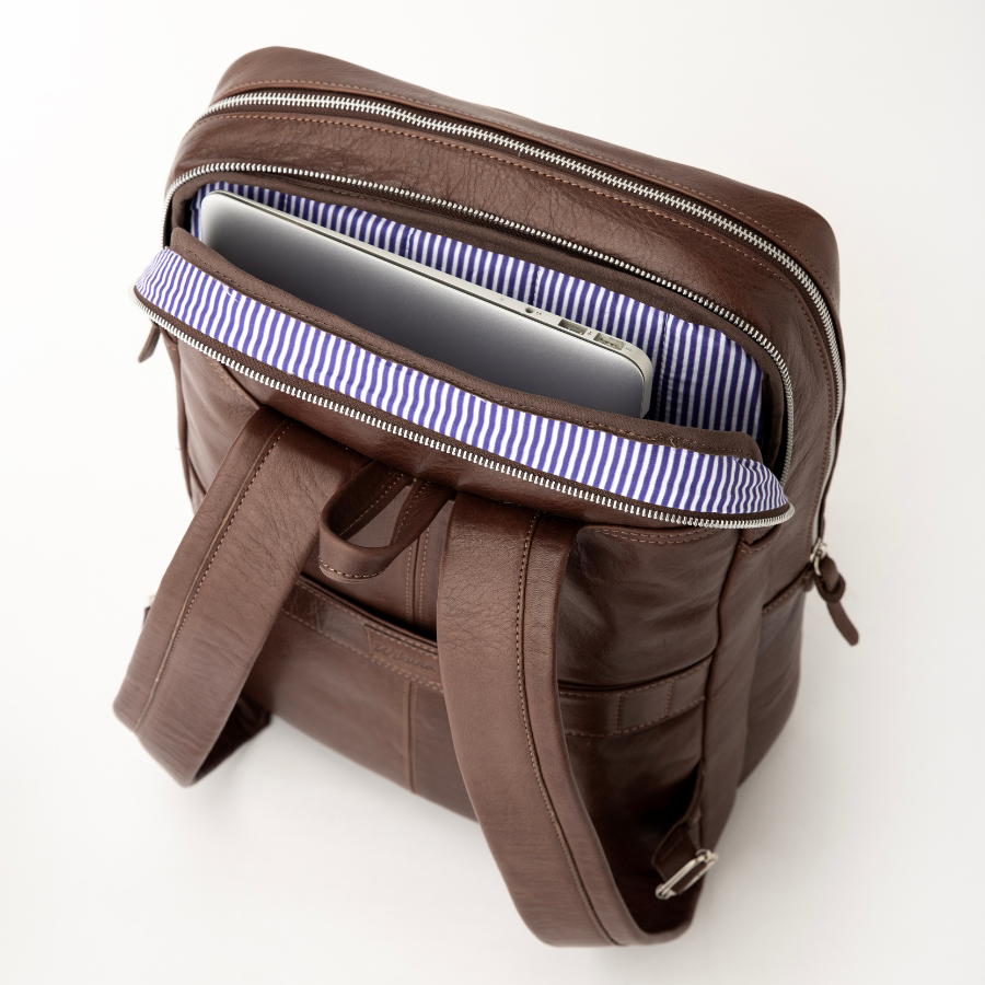 Mochila de Cuero Hombre Laptop Notebook