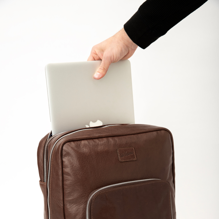 Mochila de Cuero Hombre Laptop