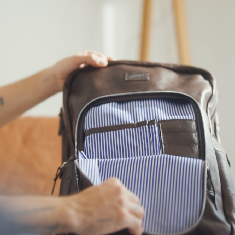 Mochila de cuero hombre