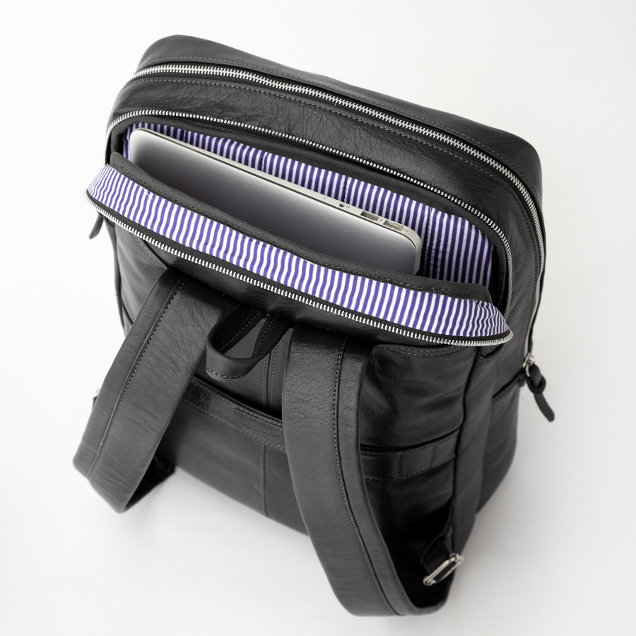 Mochila de cuero Negro Laptop Notebook