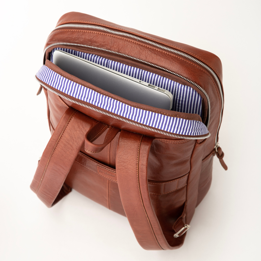 Mochila de Cuero Porta Notebook Laptop