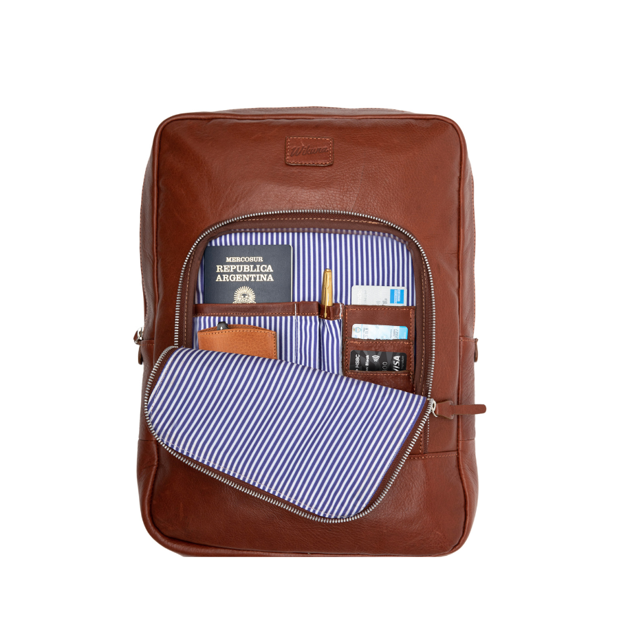 Mochila de Cuero Hombre Unisex Elegante