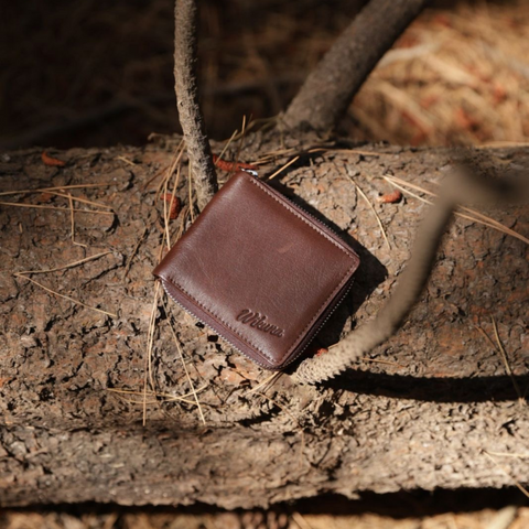 Billetera con Cierre - Cuero Chocolate