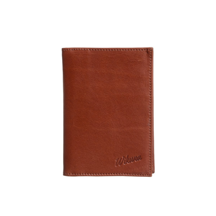 Porta Pasaporte Slim - Cuero Cognac