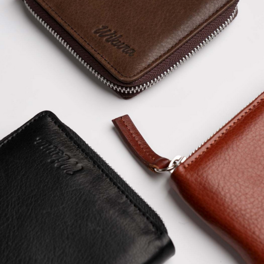 Billetera con Cierre - Cuero Negro