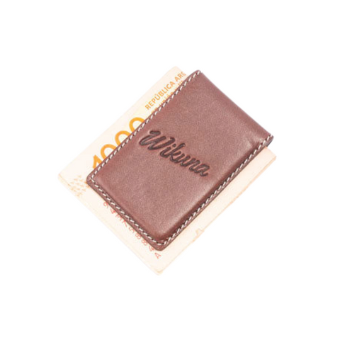 Billetera Money CLIP - Cuero Chocolate