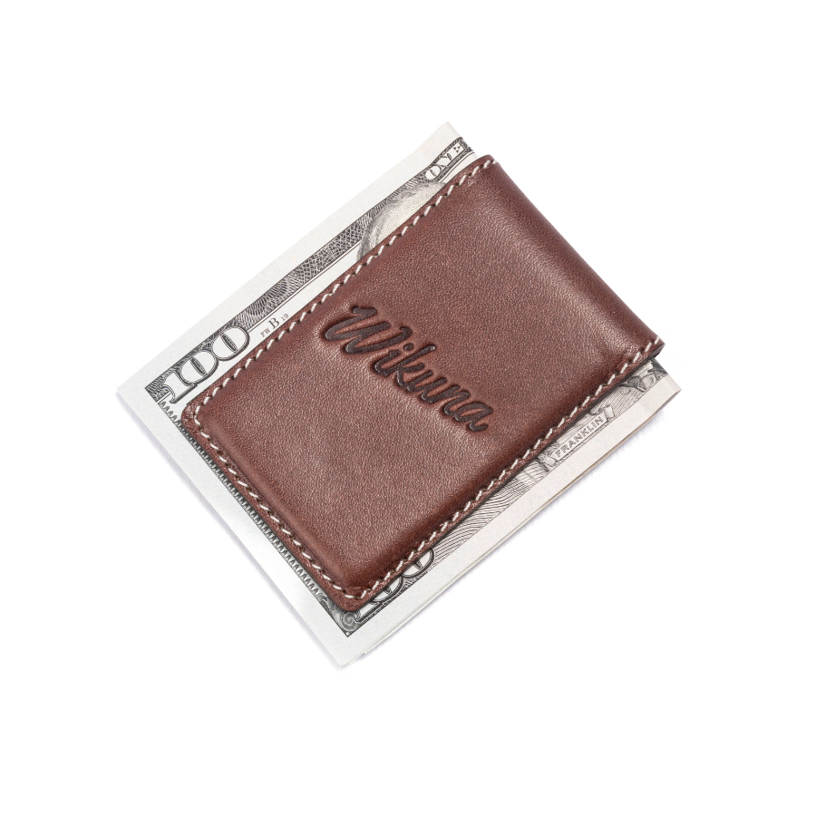Billetera Money CLIP - Cuero Chocolate